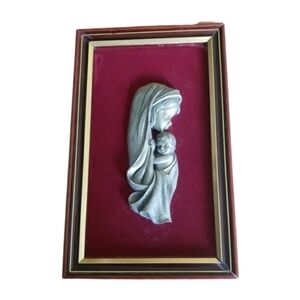 Vintage French Framed  Mother and Child Art By BACHET